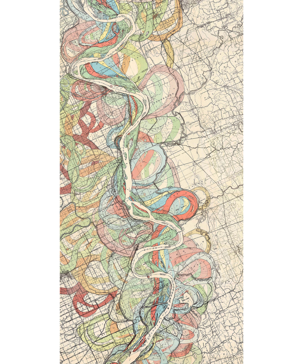 Historic Mississippi River THEN Silk Scarf