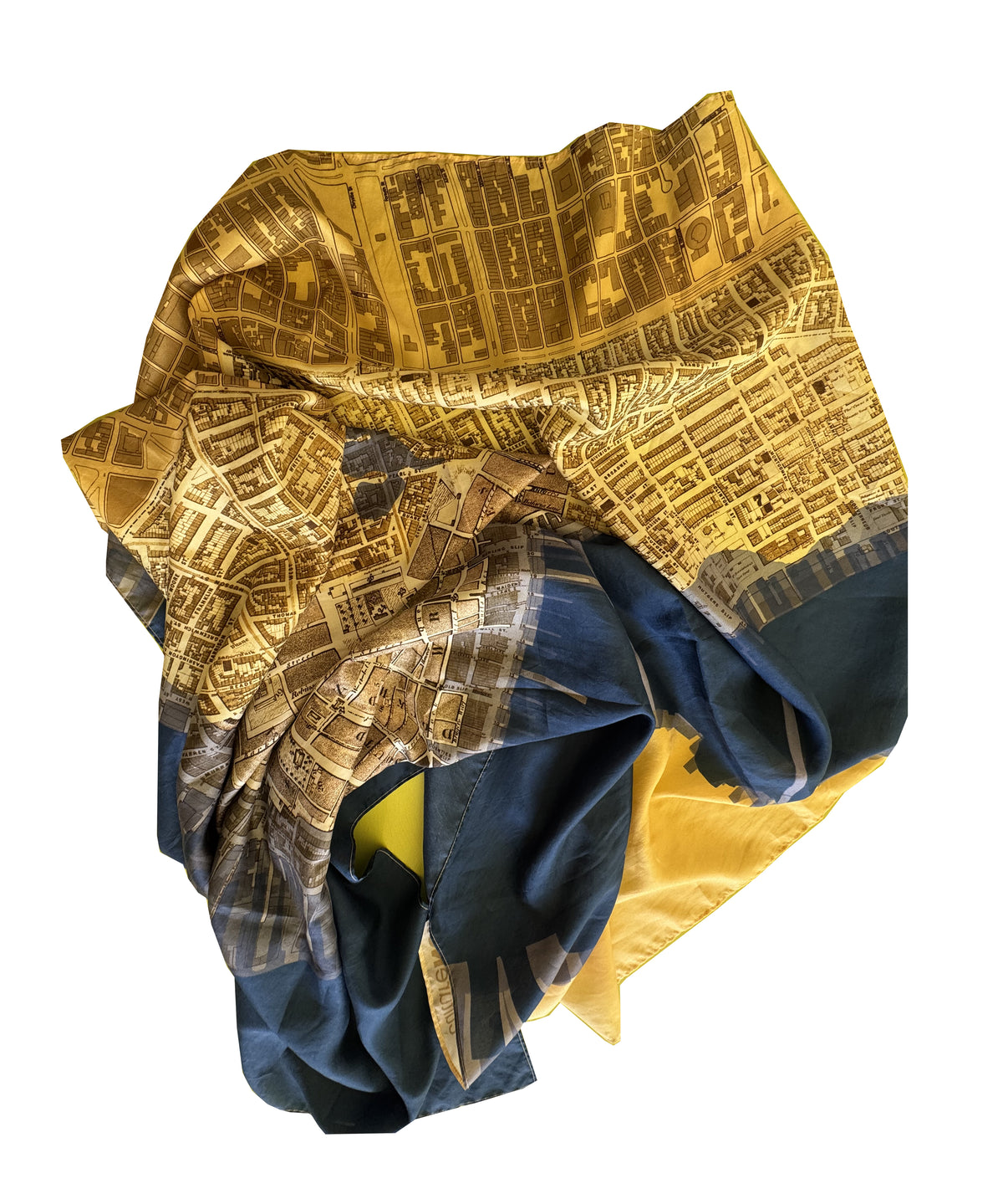 Historic Lower Manhattan THEN Silk Scarf