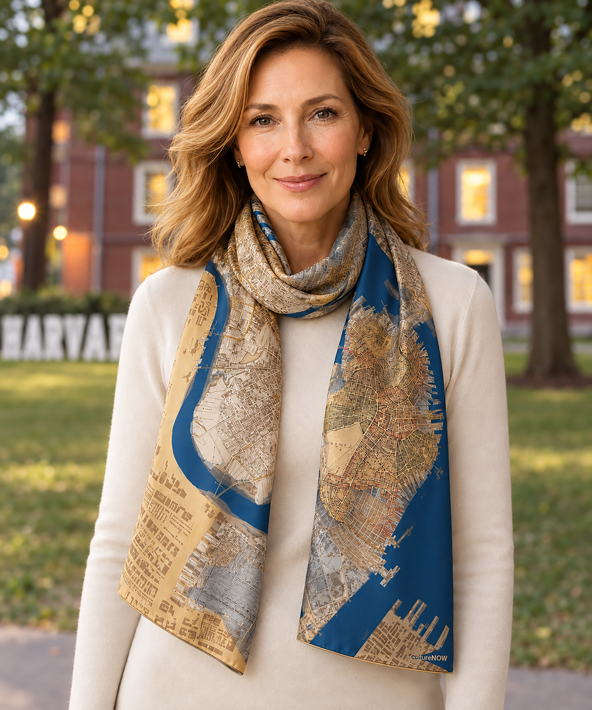 Historic Boston THEN Silk Scarf