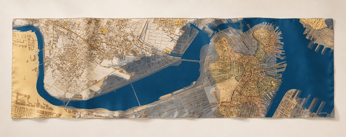 Historic Boston THEN Silk Scarf