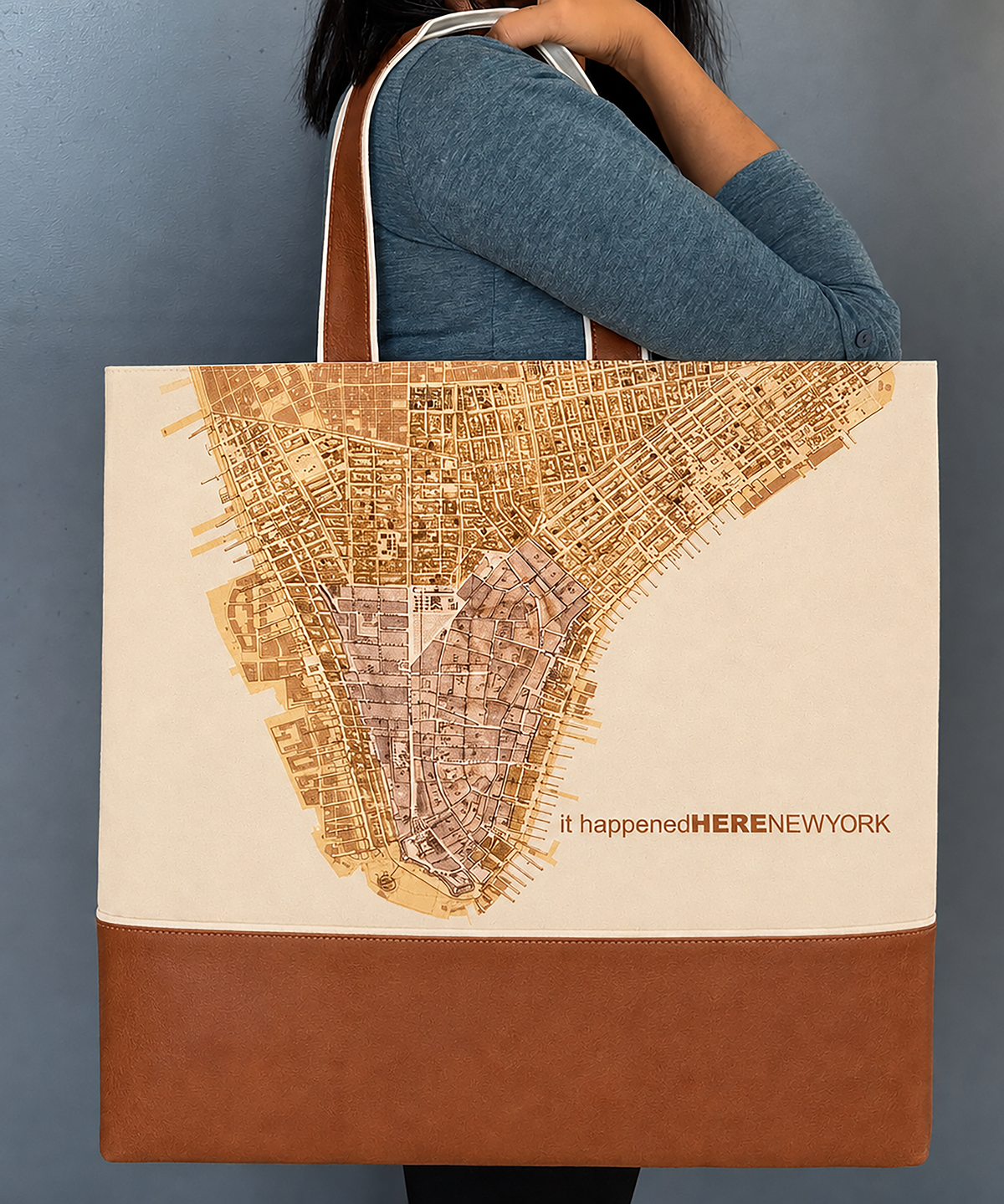 Lower Manhattan THEN Tote Bag