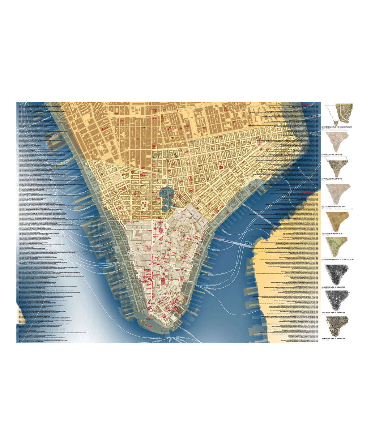 Lower Manhattan THEN and NOW Map