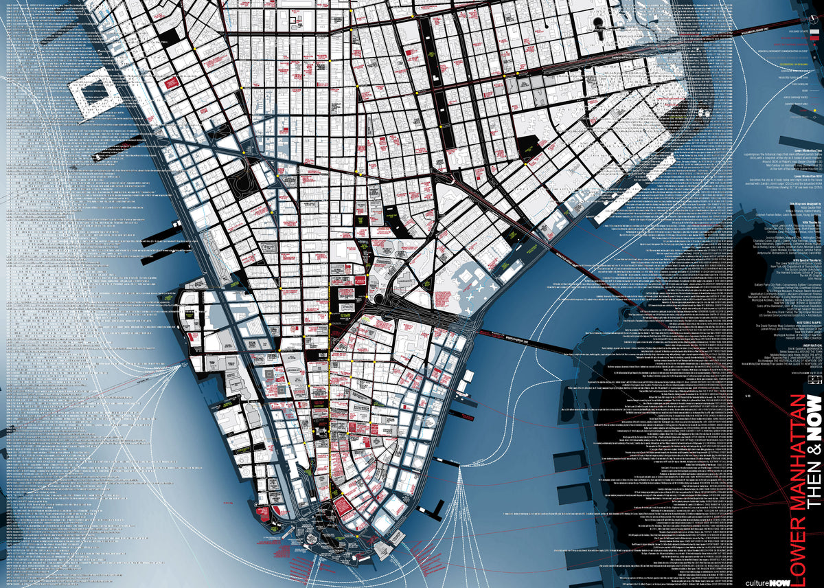 Lower Manhattan THEN and NOW Map