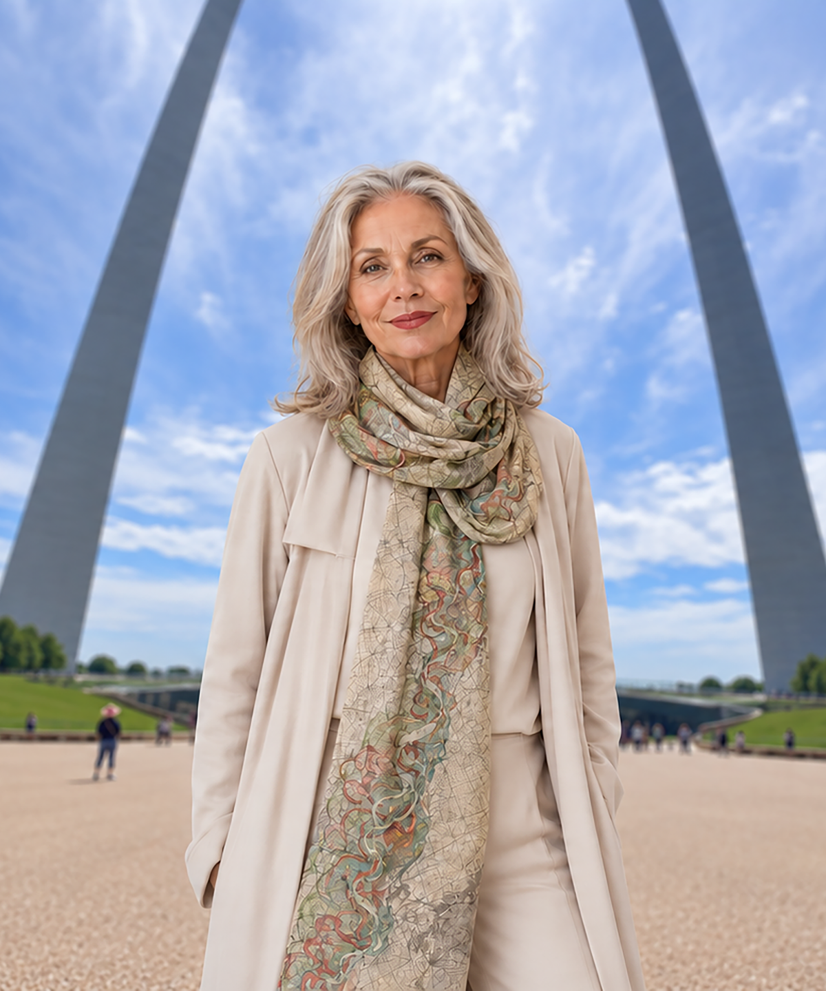 Historic Mississippi River THEN Silk Scarf