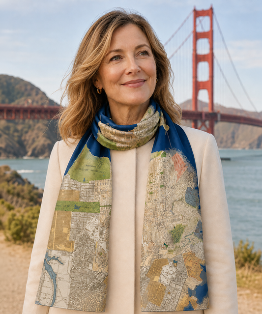 Historic San Francisco THEN Silk Scarf